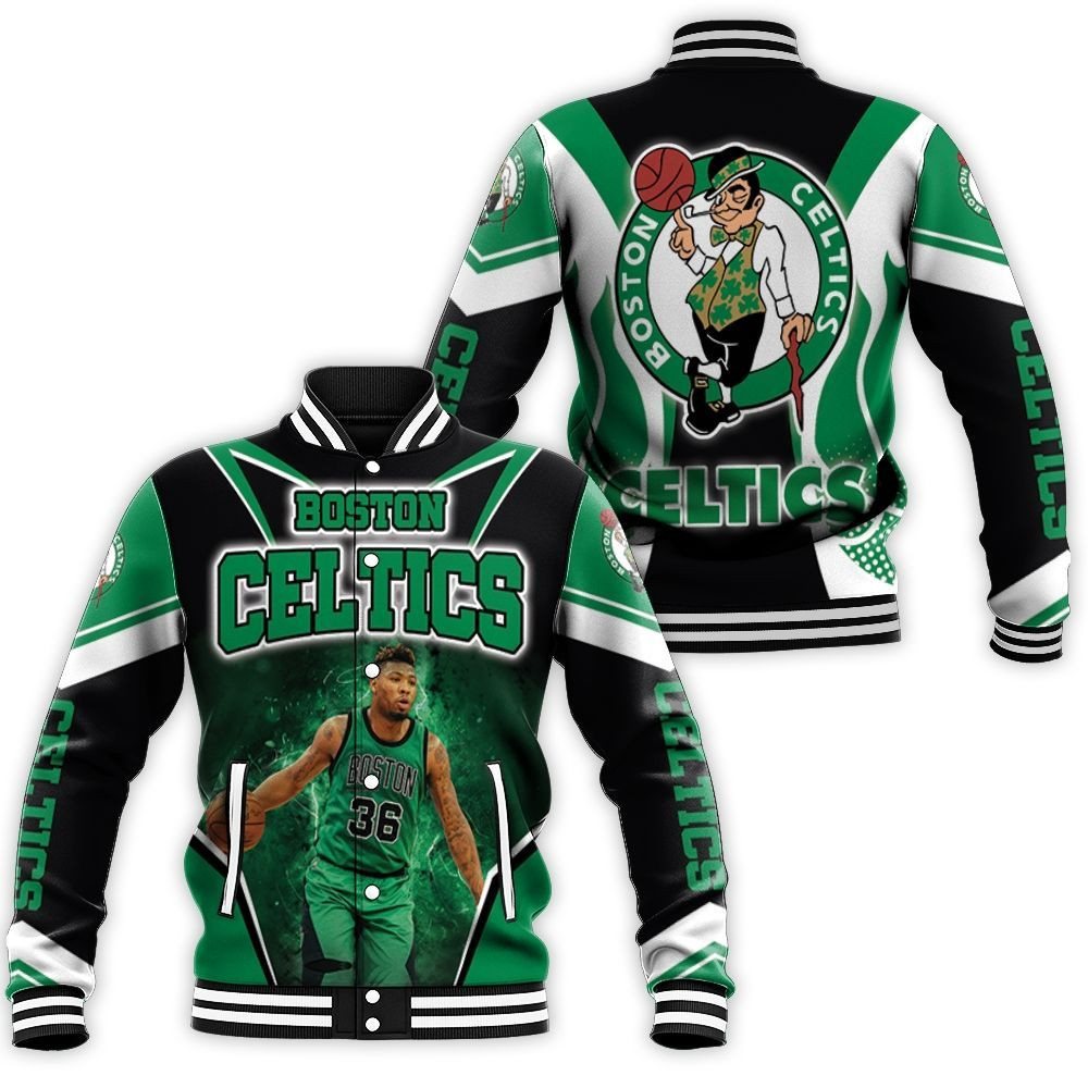 Marcus Smart 36 Boston Celtics Wallpapers Baseball Jacket for Men Women