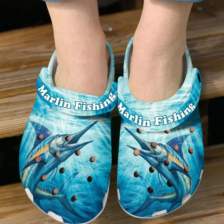 Marlin Fishing Crocs Classic Clogs Shoes
