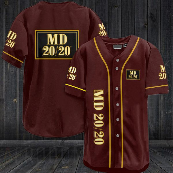 Maroon MD 20/20 Wines Baseball Jersey
