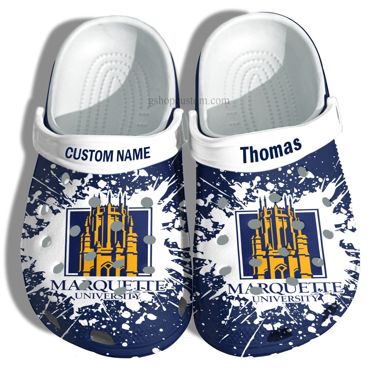 Marquette University Graduation Gifts Croc Shoes Customize- Admission Gift Crocs Shoes