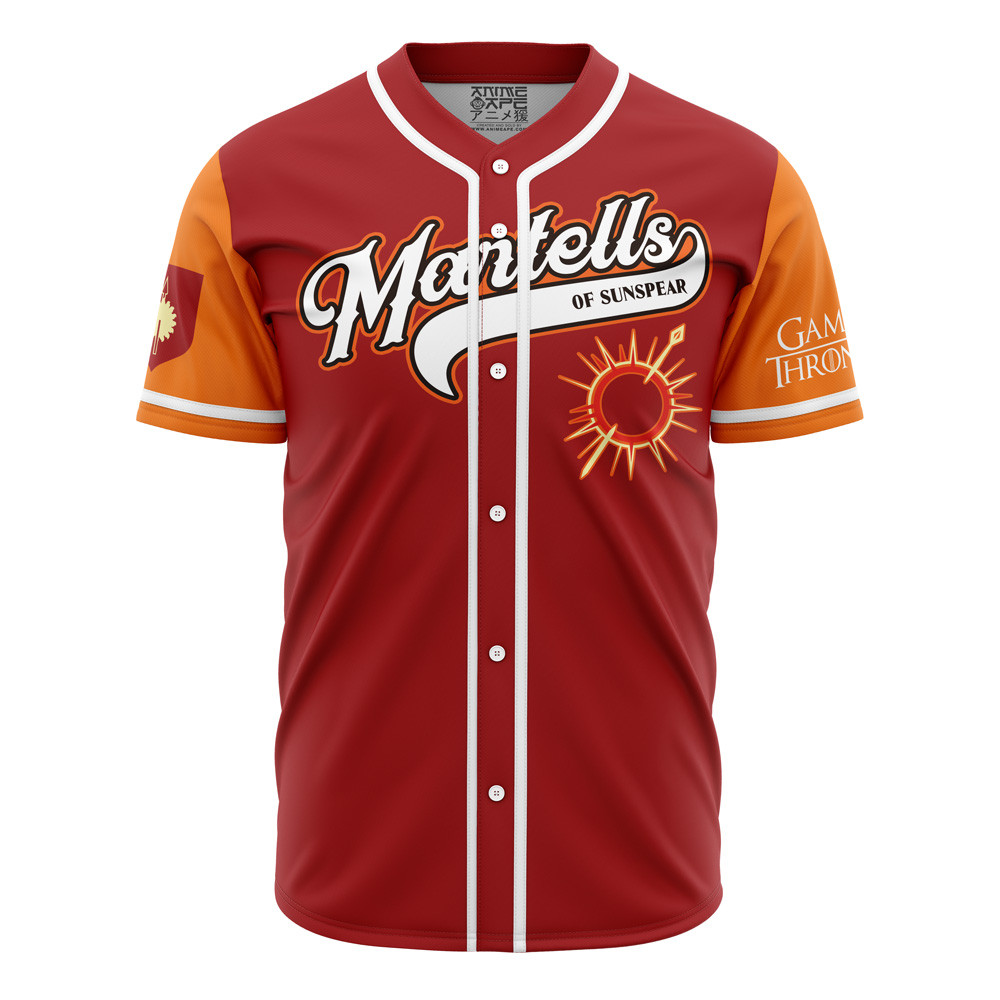 Martells of Sunspear Game of Thrones Baseball Jersey, Unisex Jersey Shirt for Men Women