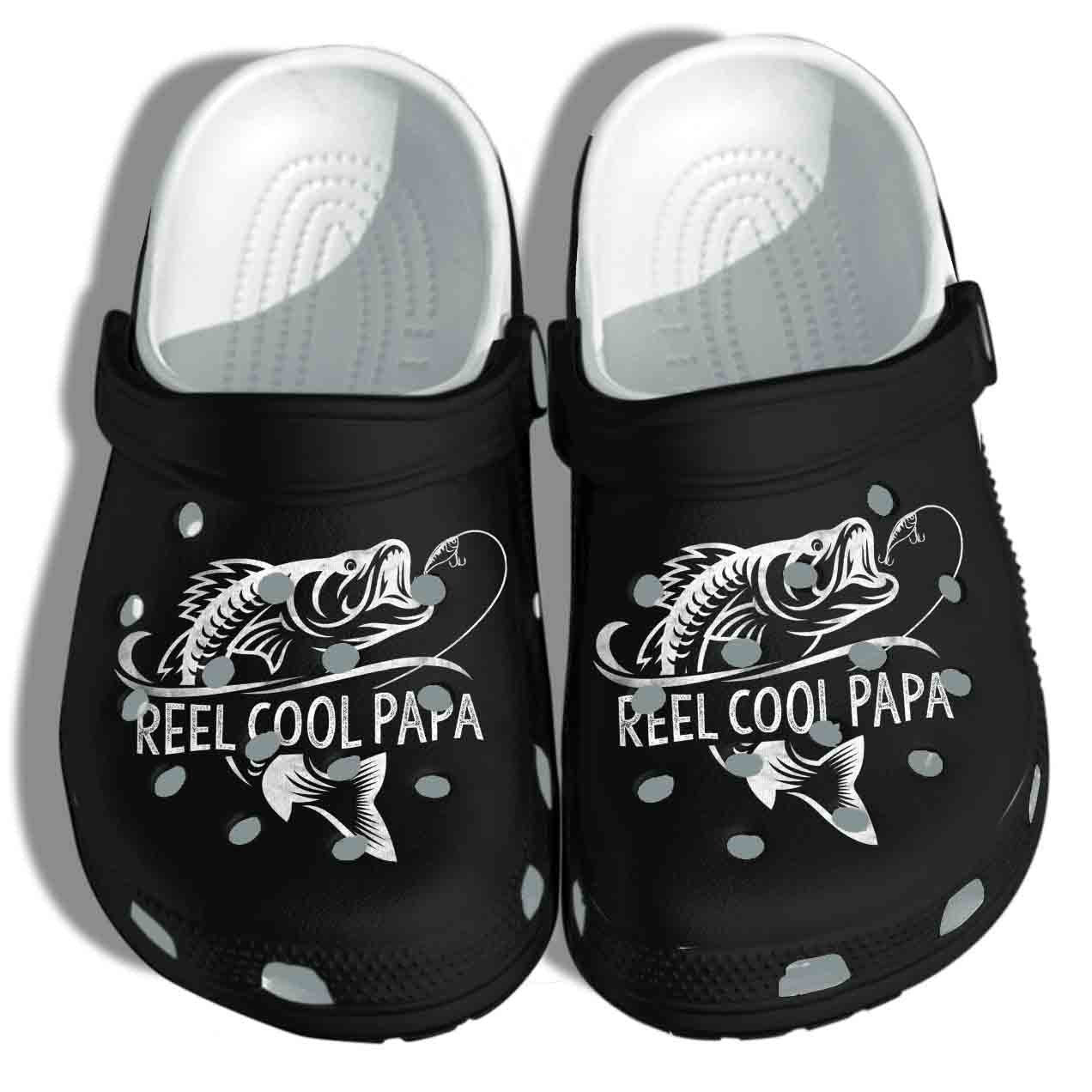 Men Reel Cool Papa Fishing Custom Crocs Shoes Clogs Gifts For Fathers Day - Fisherman Fish Beach Crocs Shoes