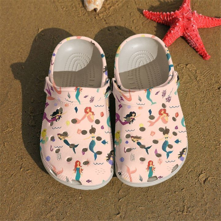 Mermaid Pattern Crocs Classic Clogs Shoes