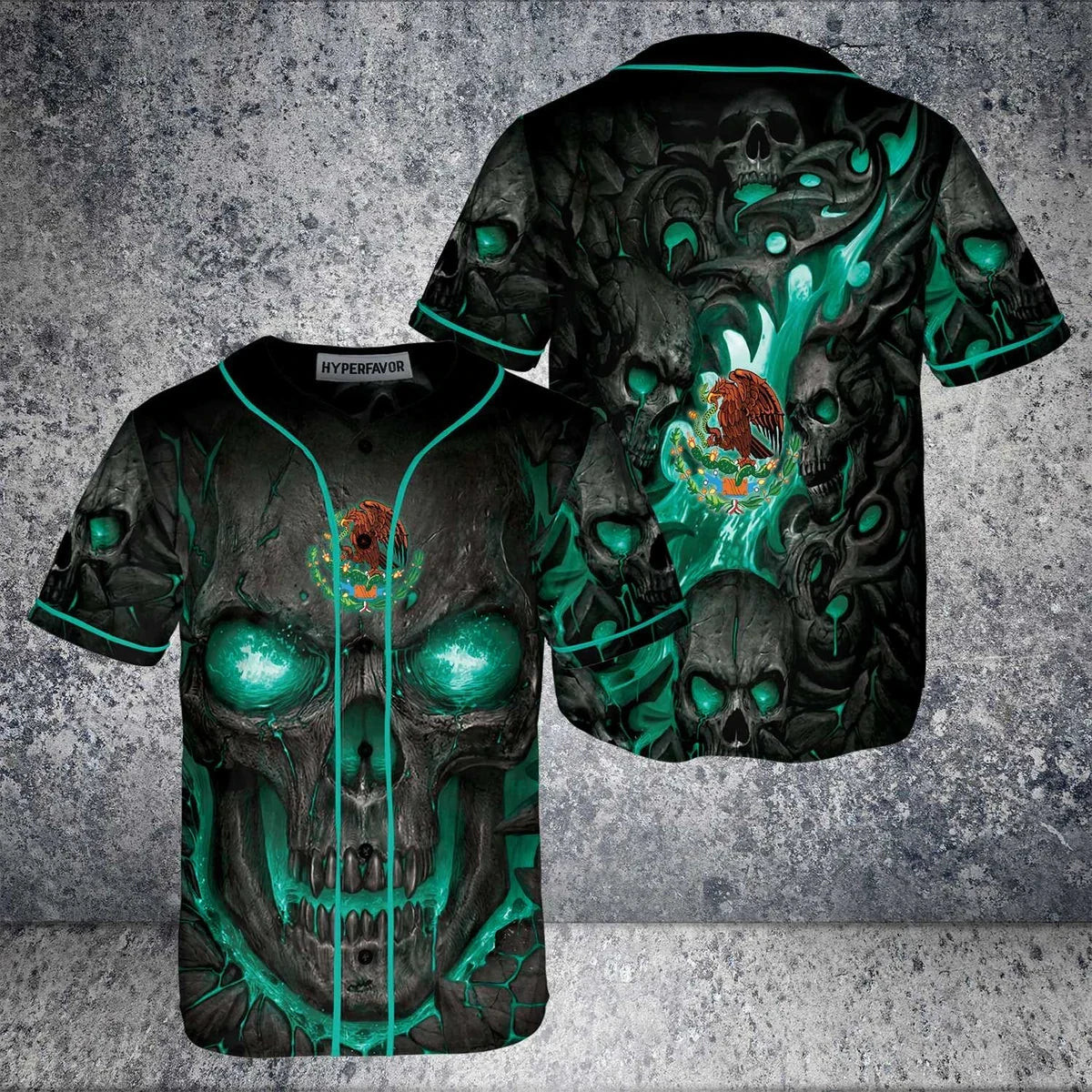 Mexican Lava Skull Baseball Jersey