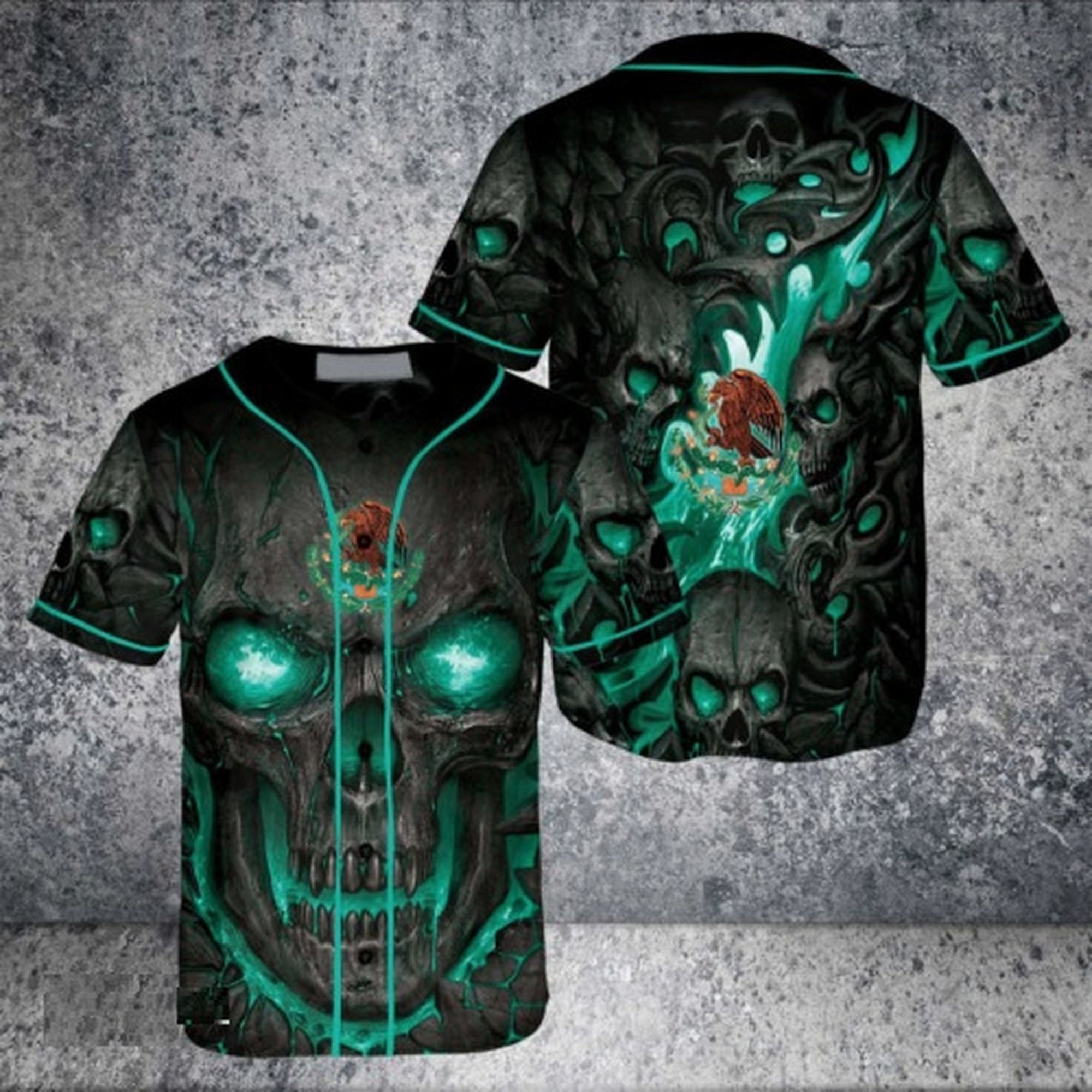 Mexican Skull 3D Baseball Jersey