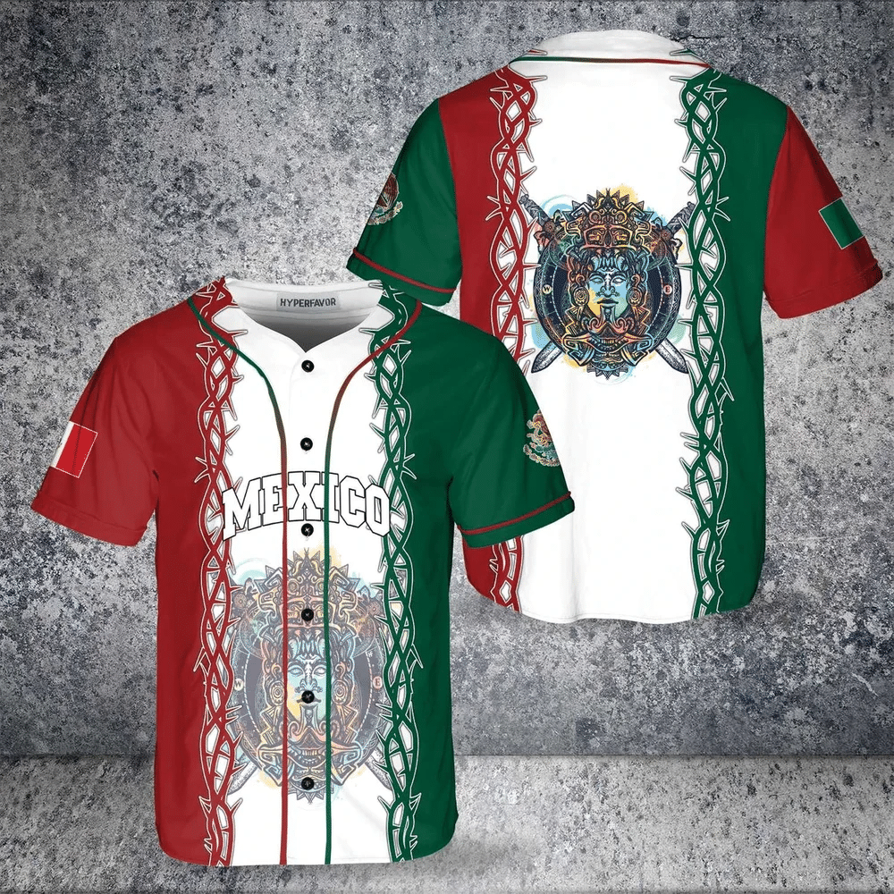 Mexico Aztec Mexican God Baseball Jersey