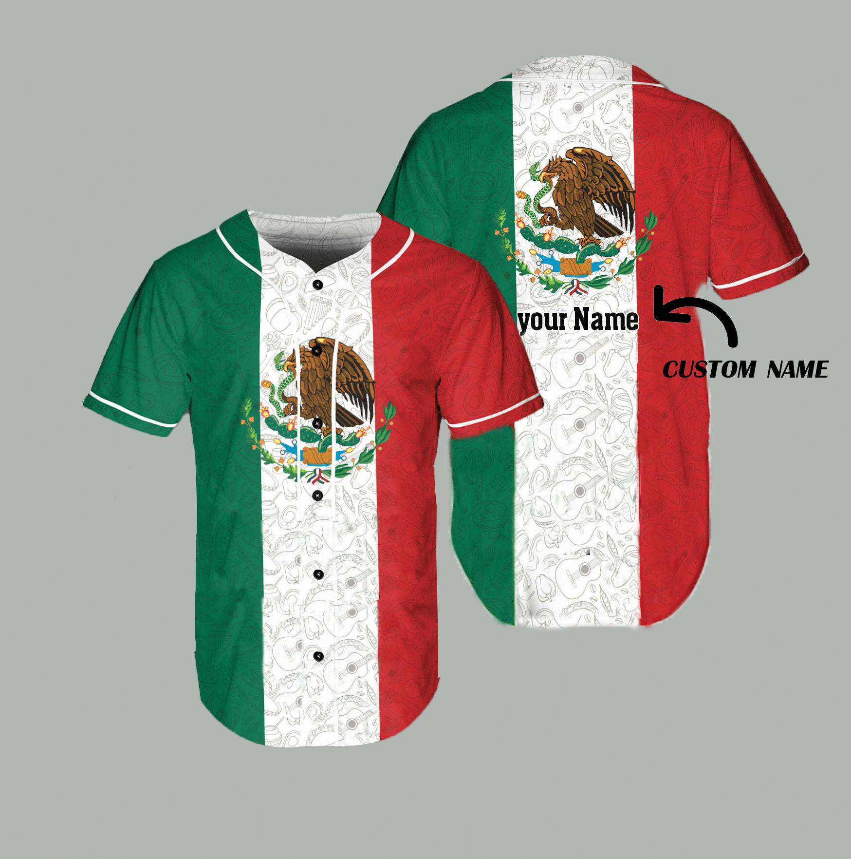 Mexico Aztec Mexican Personalized Baseball Jersey