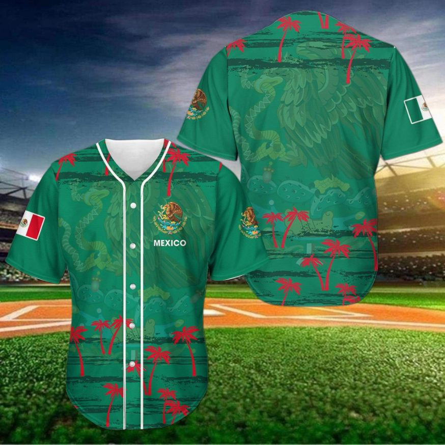 Mexico Palm Tree Personalized 3d Baseball Jersey