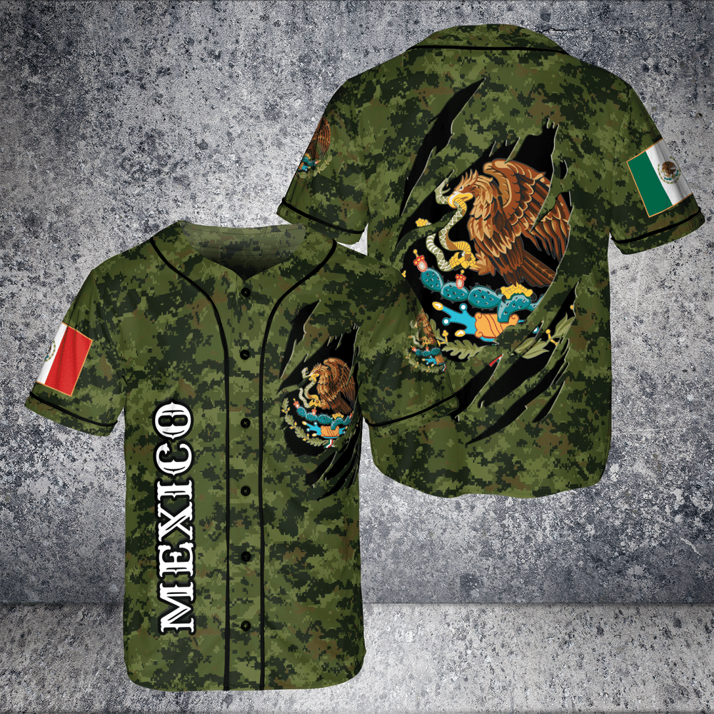 Mexico Scratch Camo Baseball Jersey