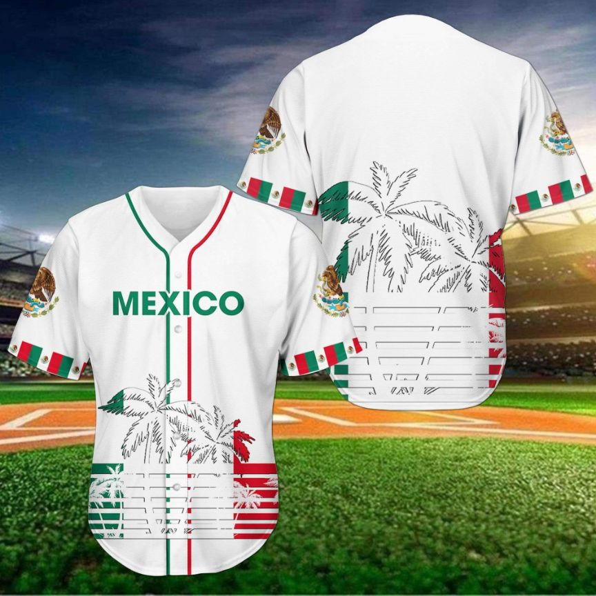 Mexico White Personalized 3d Baseball Jersey