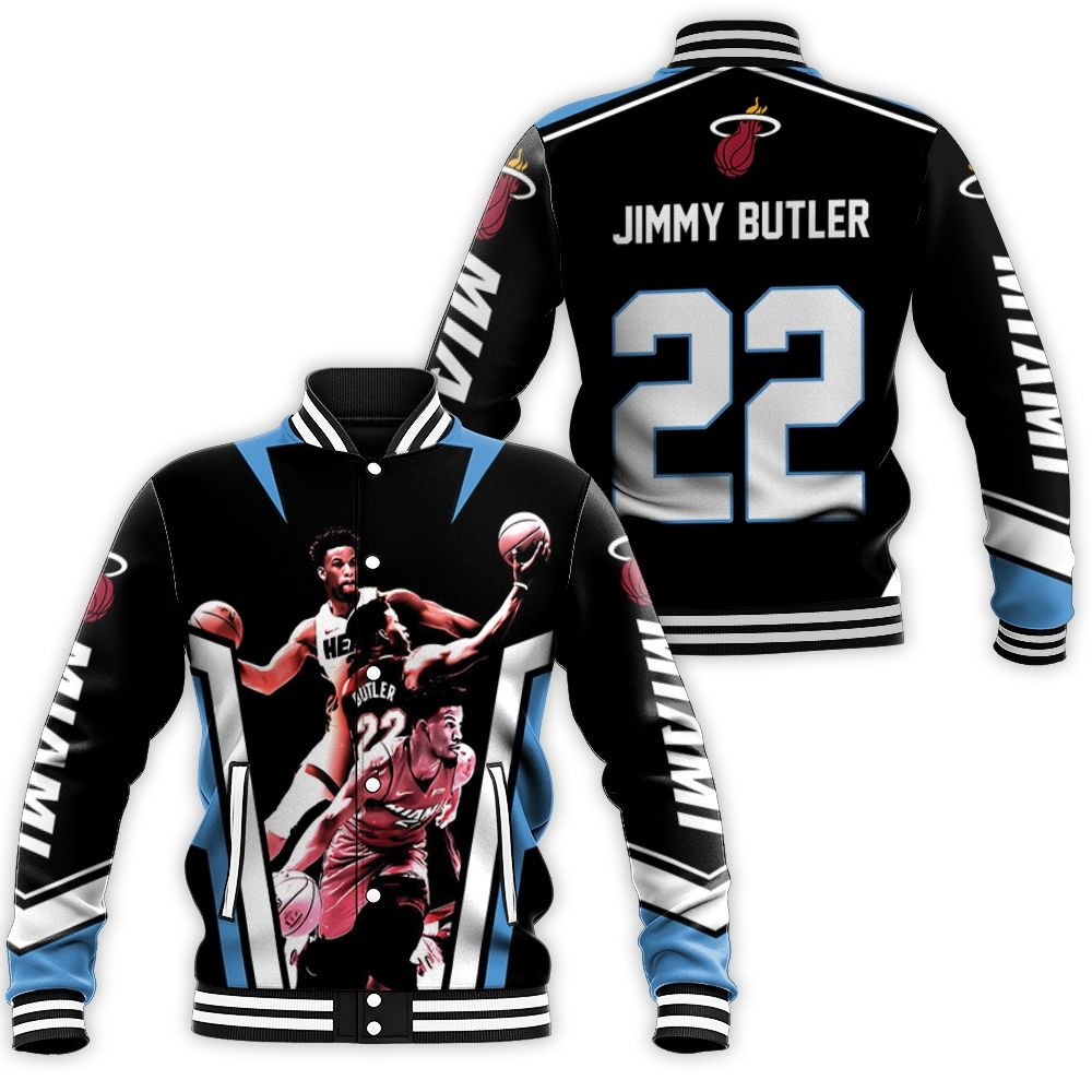 Miami Heat Jimmy Butler 22 Signed For Fan Baseball Jacket for Men Women