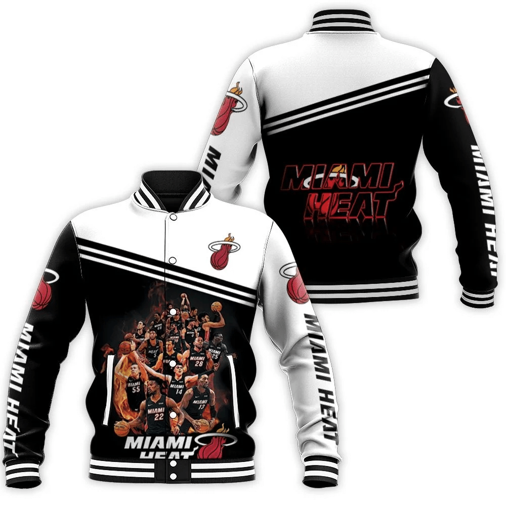 Miami Heat Legends On Flame Logo For Fan Baseball Jacket for Men Women