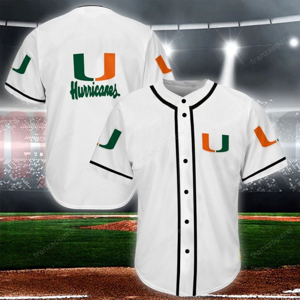 Miami Hurricanes Personalized 3d Baseball Jersey Shirt 62