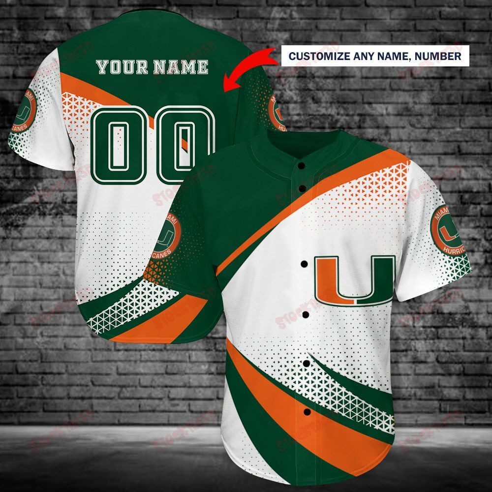 Miami Hurricanes Personalized Baseball Jersey Shirt 184 Unisex Jersey Shirt for Men Women