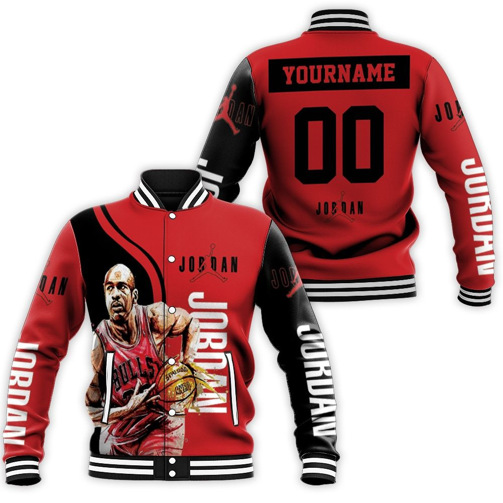 Michael Jordan 23 Chicago Bulls Running Baseball Jacket for Men Women