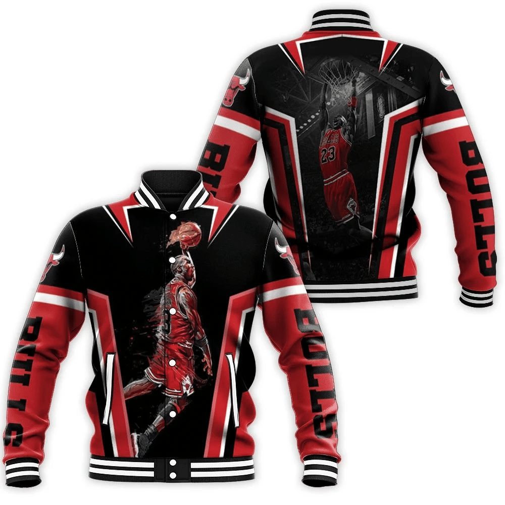 Michael Jordan Chicago Bulls Dunk Baseball Jacket for Men Women