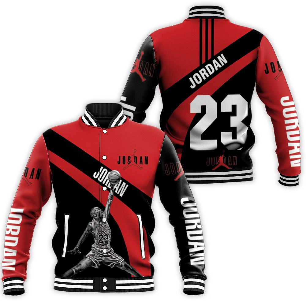 Michael Jordan Chicago Bulls Jump Shot Baseball Jacket for Men Women