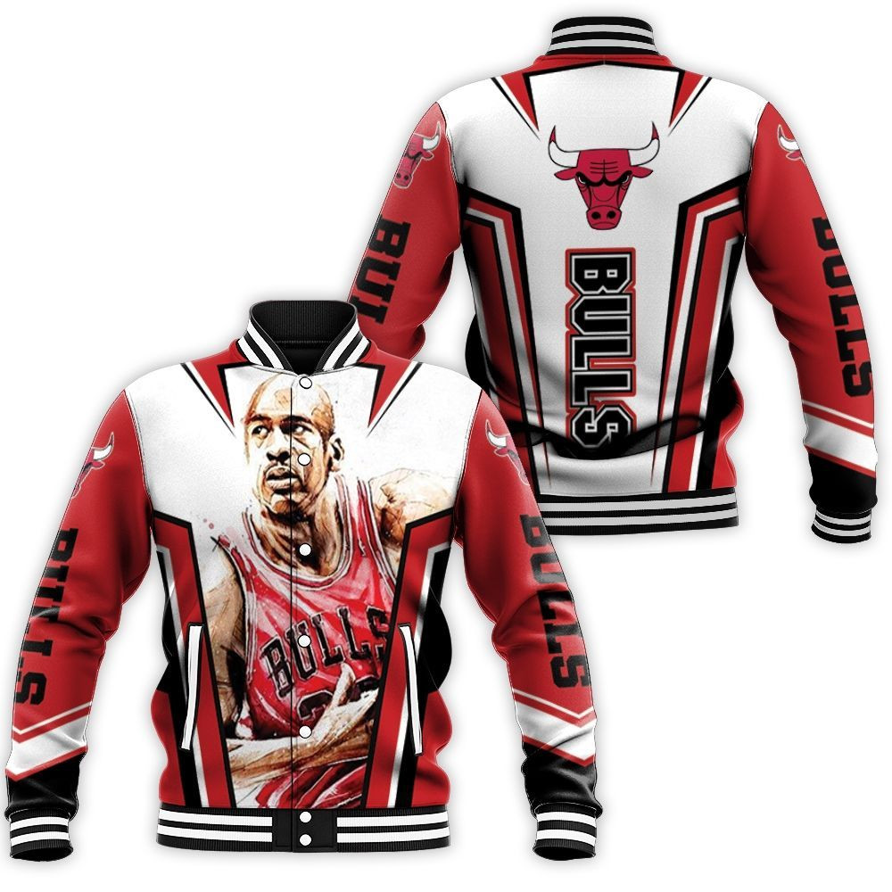 Michael Jordan Chicago Bulls Nba Baseball Jacket for Men Women