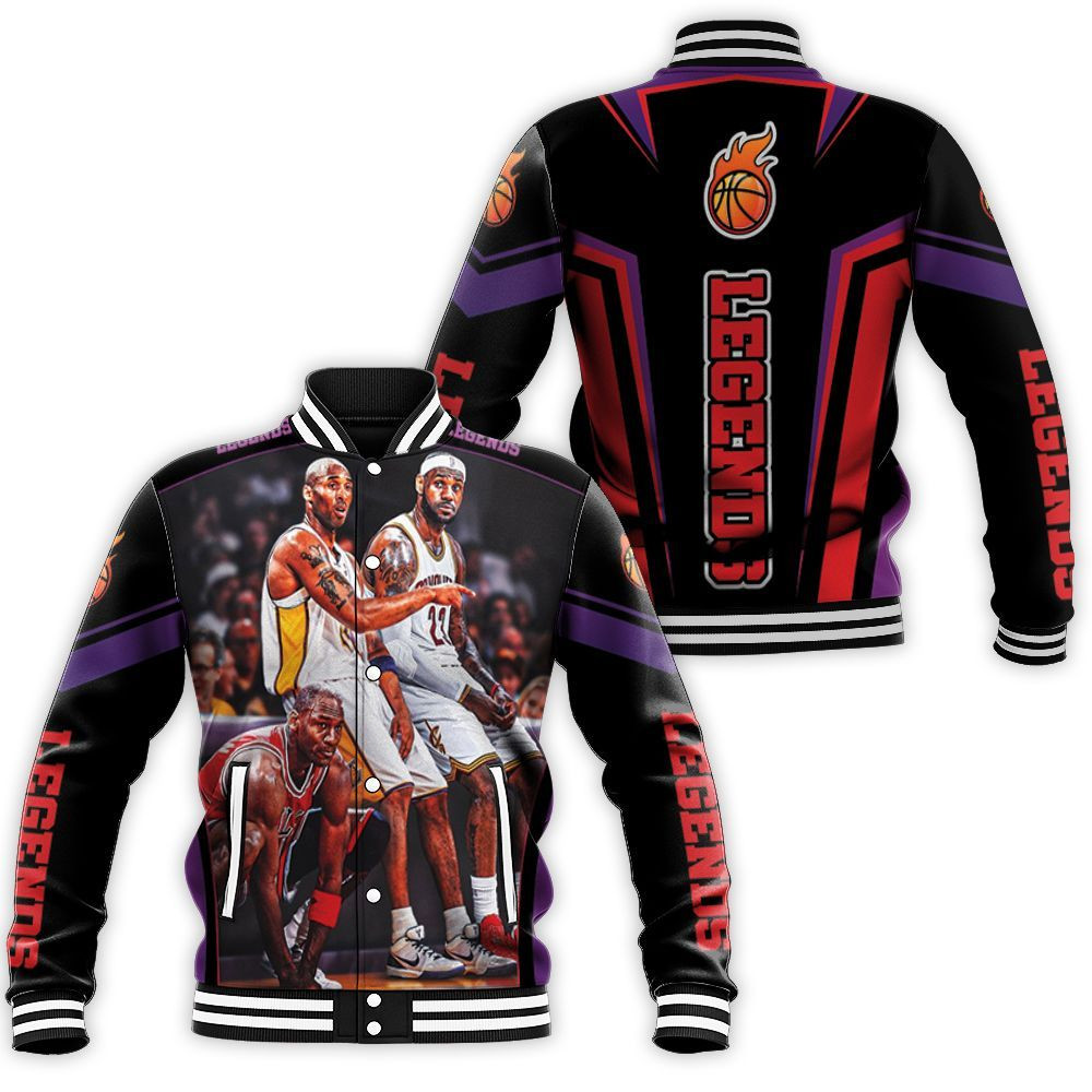 Michael Jordan Kobe Bryant Lebron James Nba Legend Baseball Jacket for Men Women