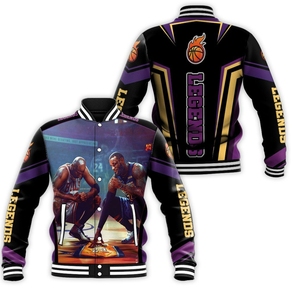 Michael Jordan Lebron James In Memories Kobe Bryant Baseball Jacket for Men Women