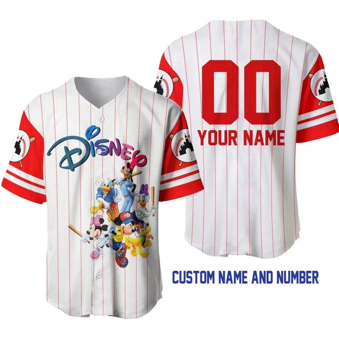Mickey Friends Personalized Baseball Jersey Disney Cartoon Custom Baseball Jersey Personalized Shirt Men Women Kids