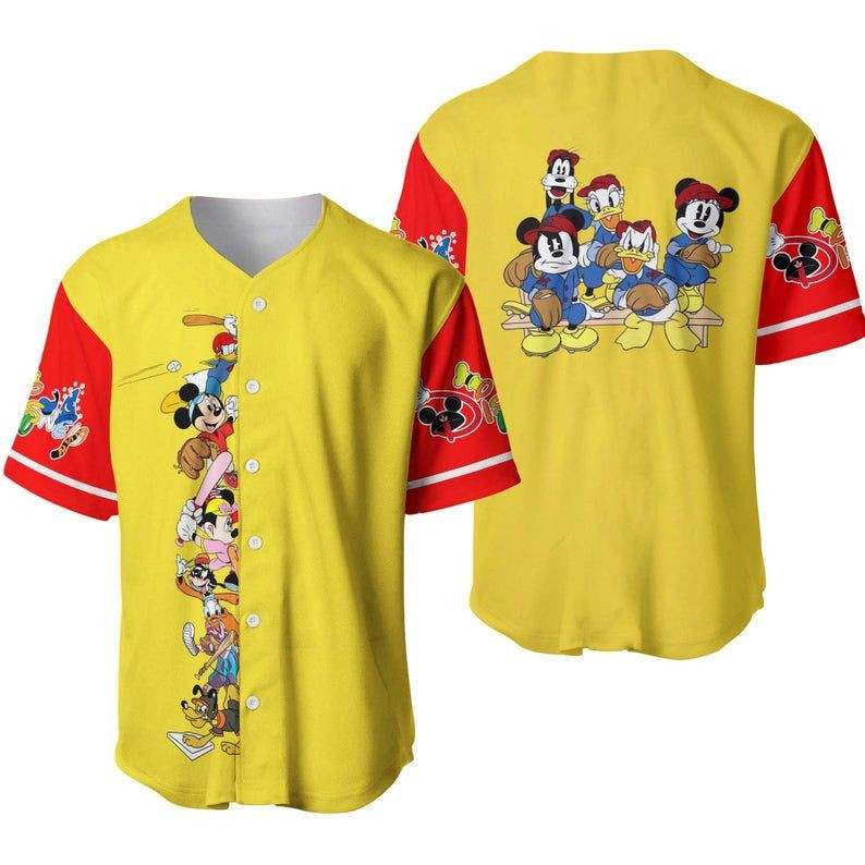Mickey Mice Pluto Disney Cartoon Baseball Jerseyer Jersey, Unisex Jersey Shirt for Men Women