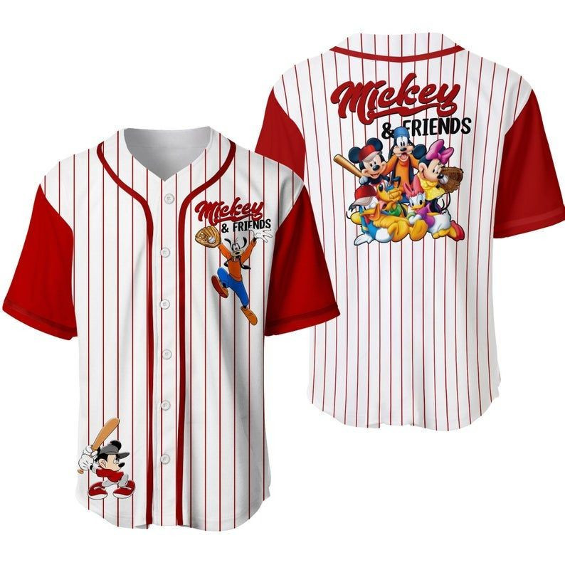 Mickey Minnie And Friends Disney Baseball Jersey Gift For Fan Jersey