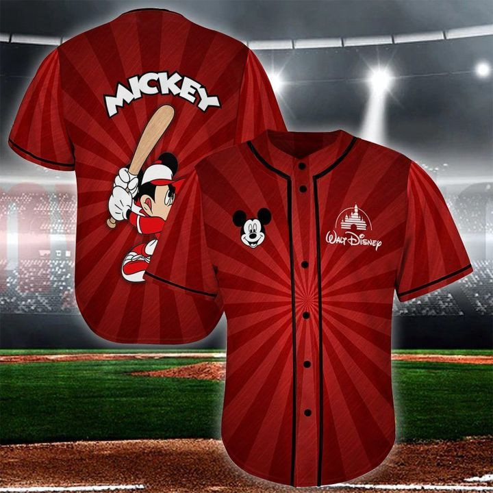Mickey Mouse Disney Player Football Red 102 Gift For Lover Baseball Jersey, Unisex Jersey Shirt for Men Women