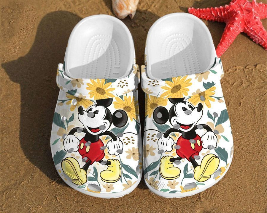 Mickey Sunflower Disney Mouse Couple Anniversary Gifts Crocs Clog Shoes