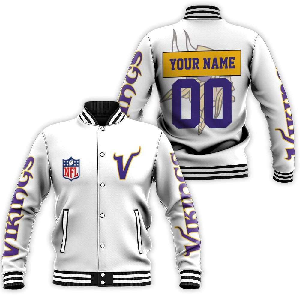 Minnesota Vikings Nfl Bomber Jacket 3d Personalized 1 Baseball Jacket for Men Women