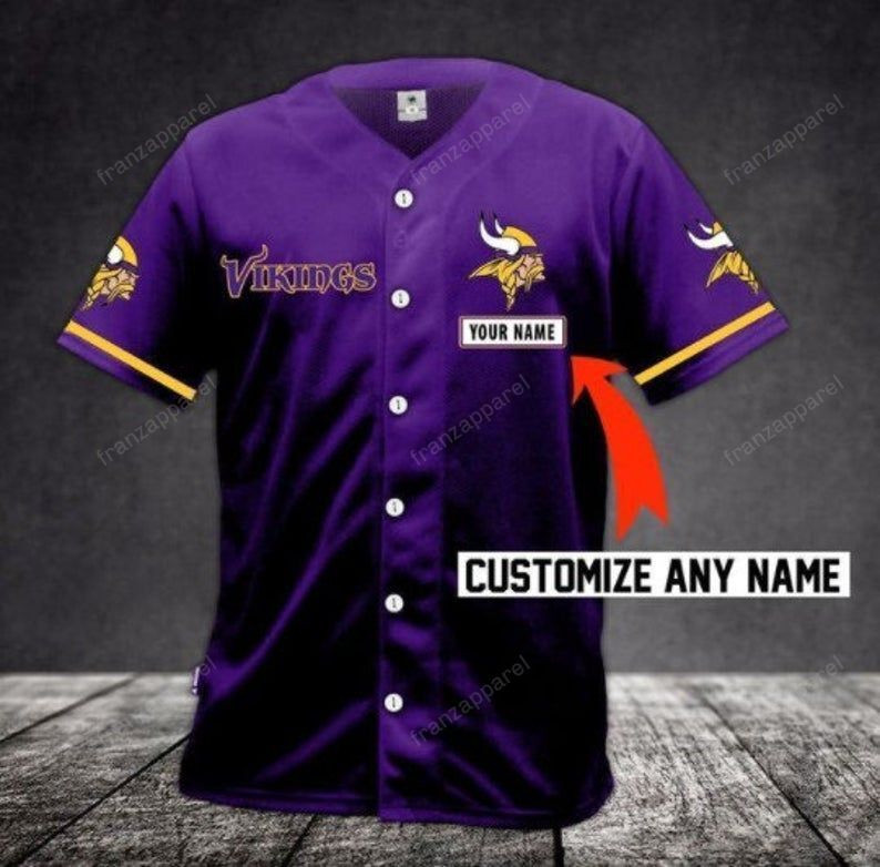 Minnesota Vikings Personalized Baseball Jersey Shirt 70