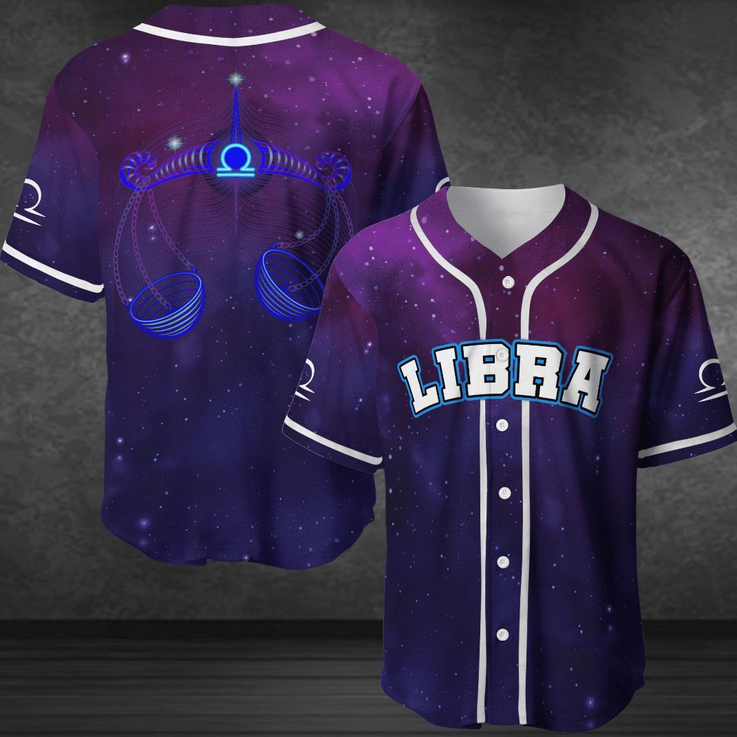 Miraculous Galaxy Zodiac Gift For Libra Sign 3d Personalized 3d Baseball Jersey