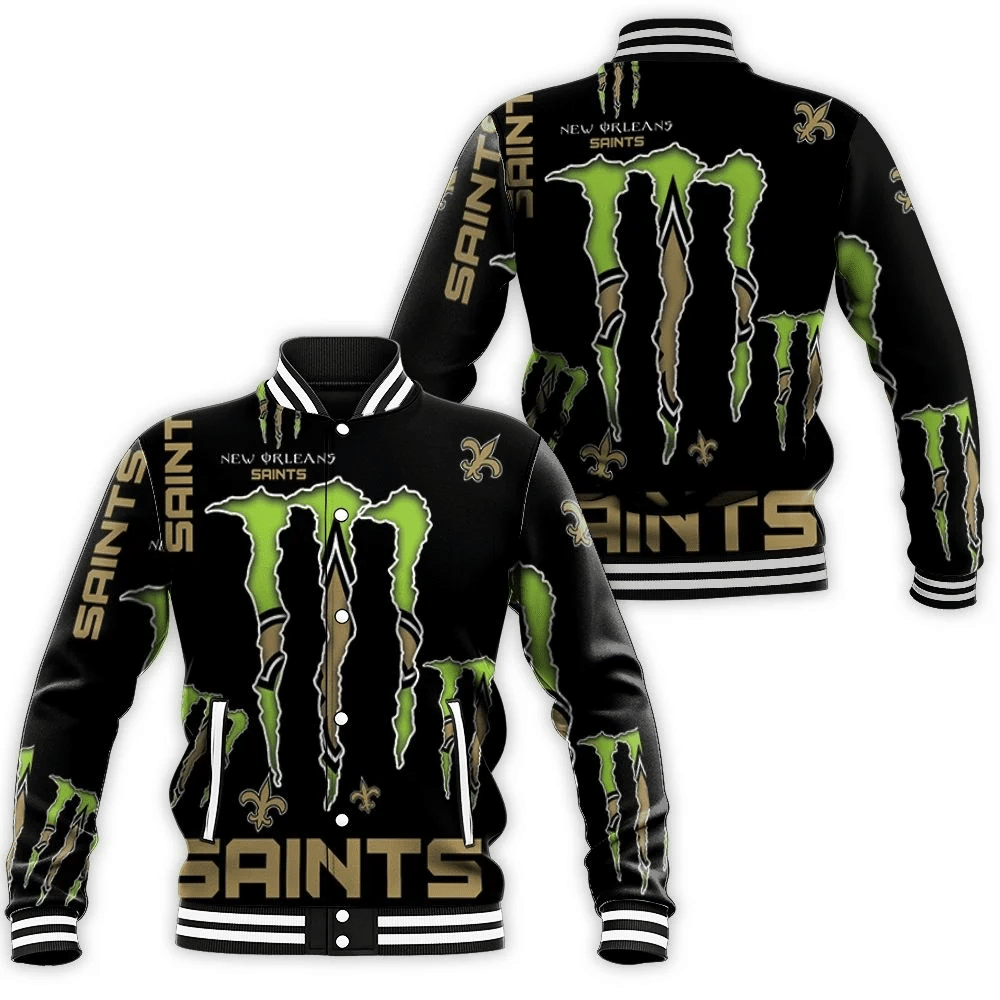 Monster Energy Logo For Lovers New England Patriots Baseball Jacket for Men Women