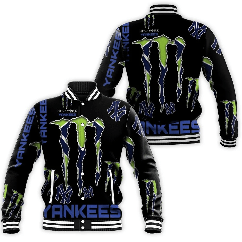 Monster Energy Logo For Lovers New York Yankees Baseball Jacket for Men Women