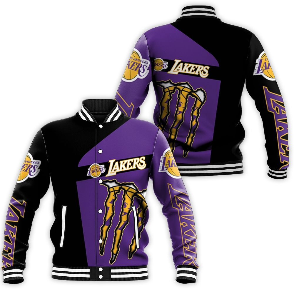 Monster Energy Los Angeles Lakers Baseball Jacket for Men Women