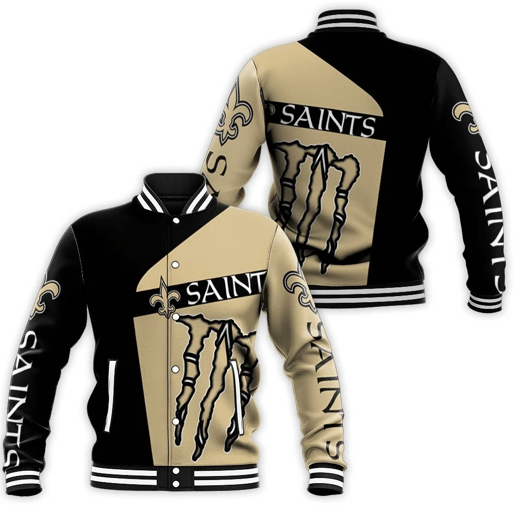 Monster Energy New Orleans Saints Baseball Jacket for Men Women