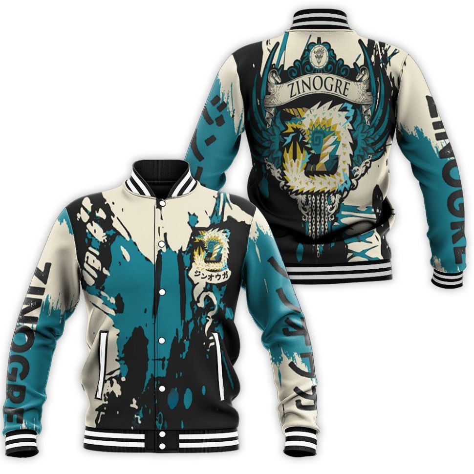 Monster Hunter World Game Zinogre All Printed 3d Baseball Jacket for Men Women