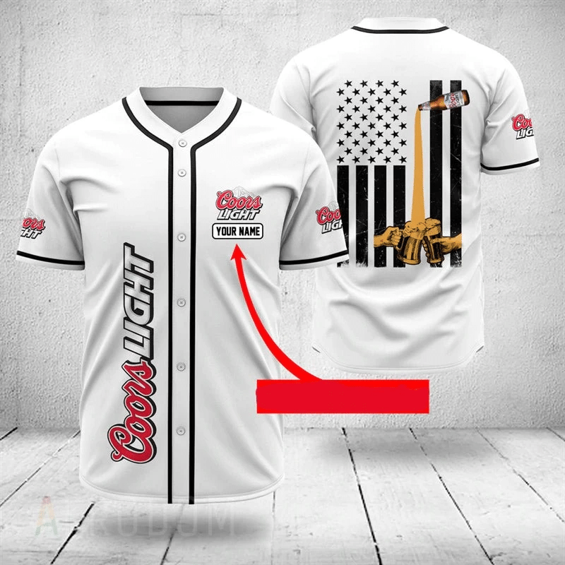 Multicolor Coors Light Custom Name Baseball Jersey