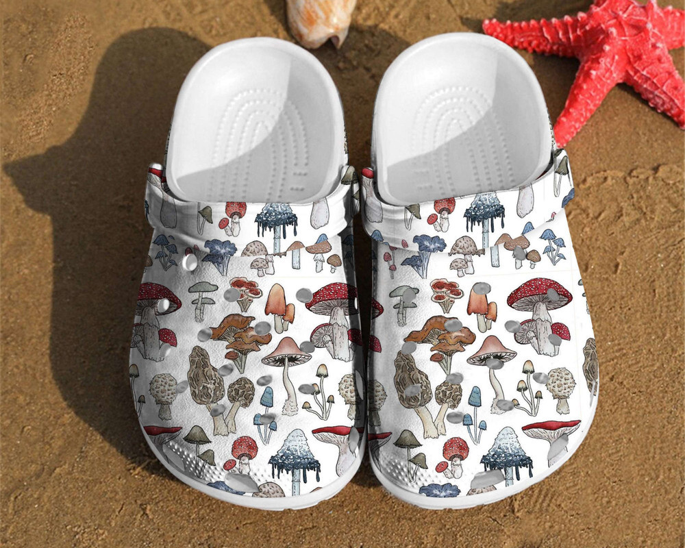 Mushroom Pattern Shoe Charms Gift For Lovers Her Birthday Gifts Rubber Crocs Clog Shoes Comfy Footwear