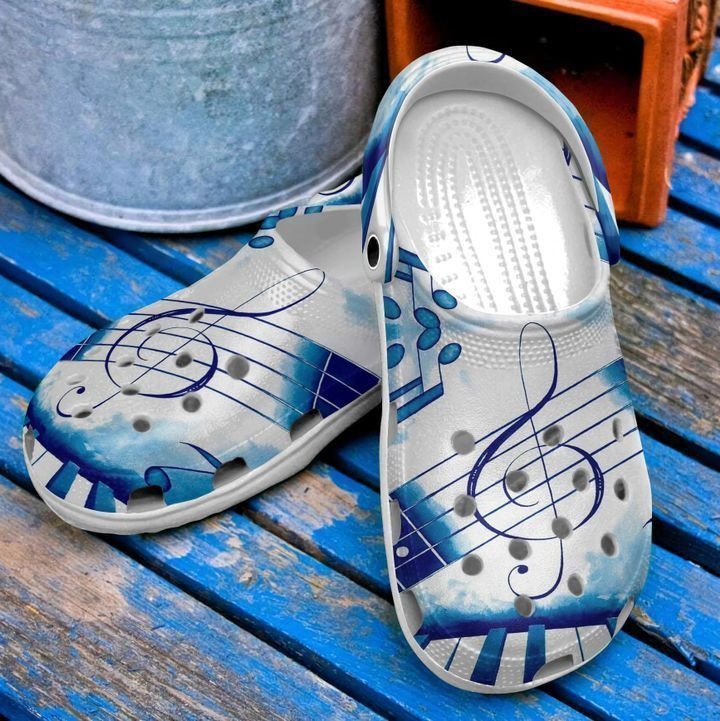 Music Blue Symphony Crocs Classic Clogs Shoes