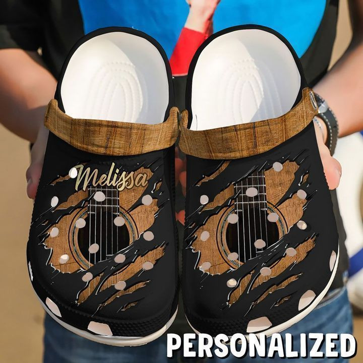 Music Personalized Guitar Crack Crocs Classic Clogs Shoes