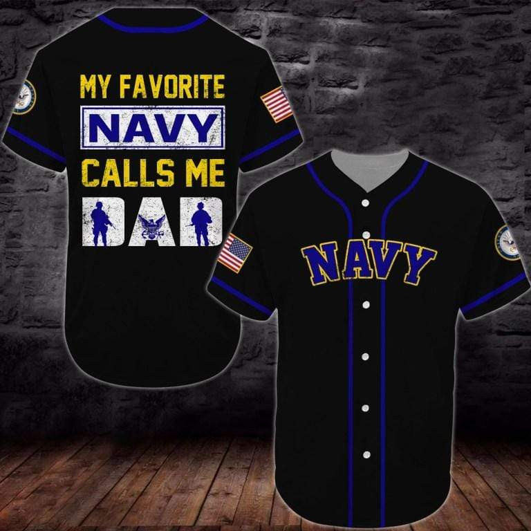 My Favorite Navy Calls Me Dad Gift For Father 3d Personalized 3d Baseball Jersey va
