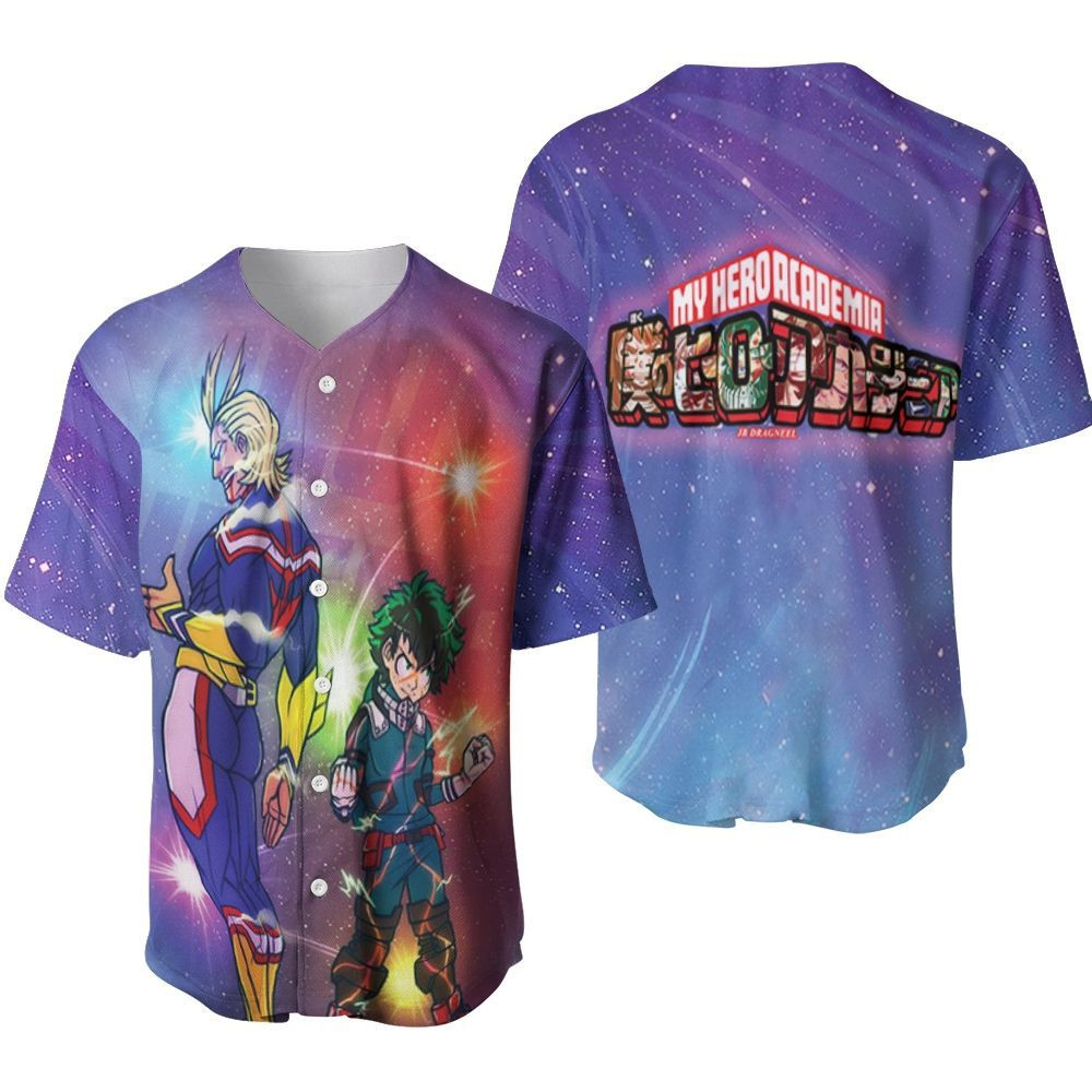 My Hero Academia All Might Midoriya Izuku Galaxy Stars Gift For Lover Baseball Jersey