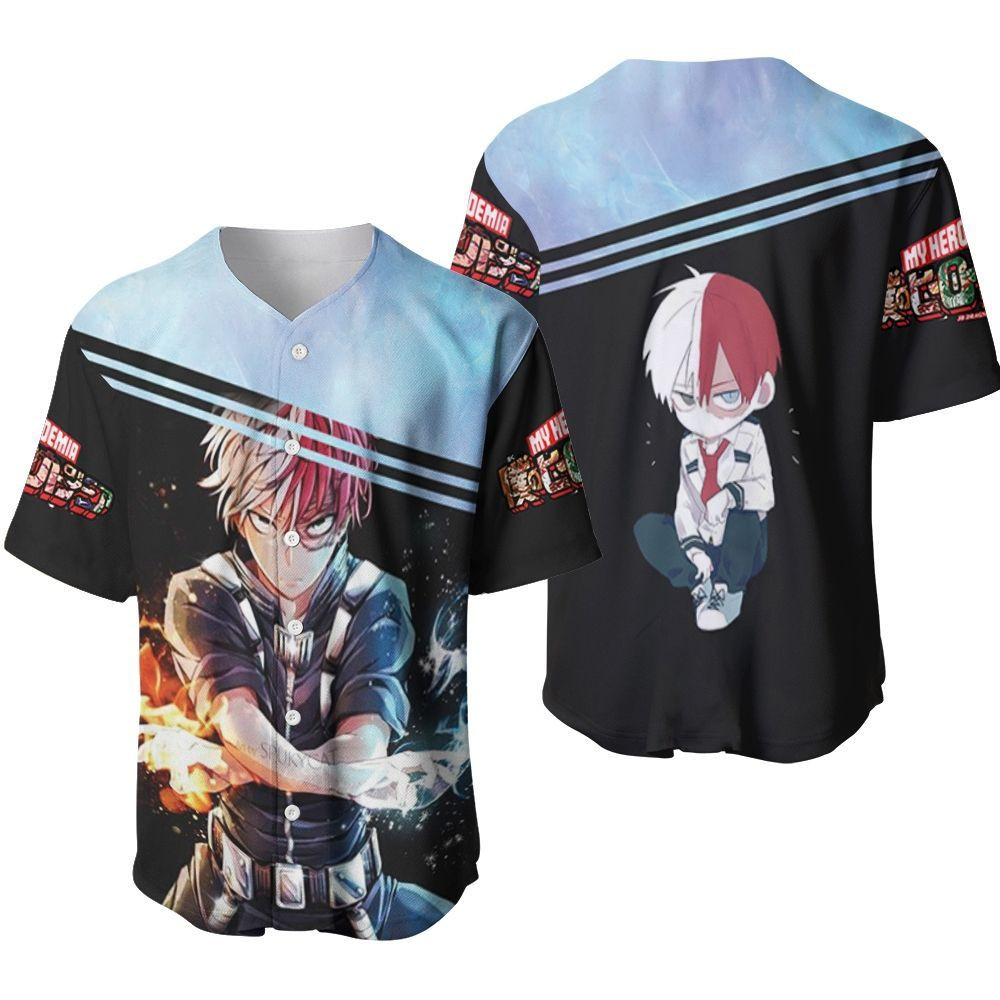 My Hero Academia Todoroki Shouto Fire Ice Together Power Gift For Lover Baseball Jersey