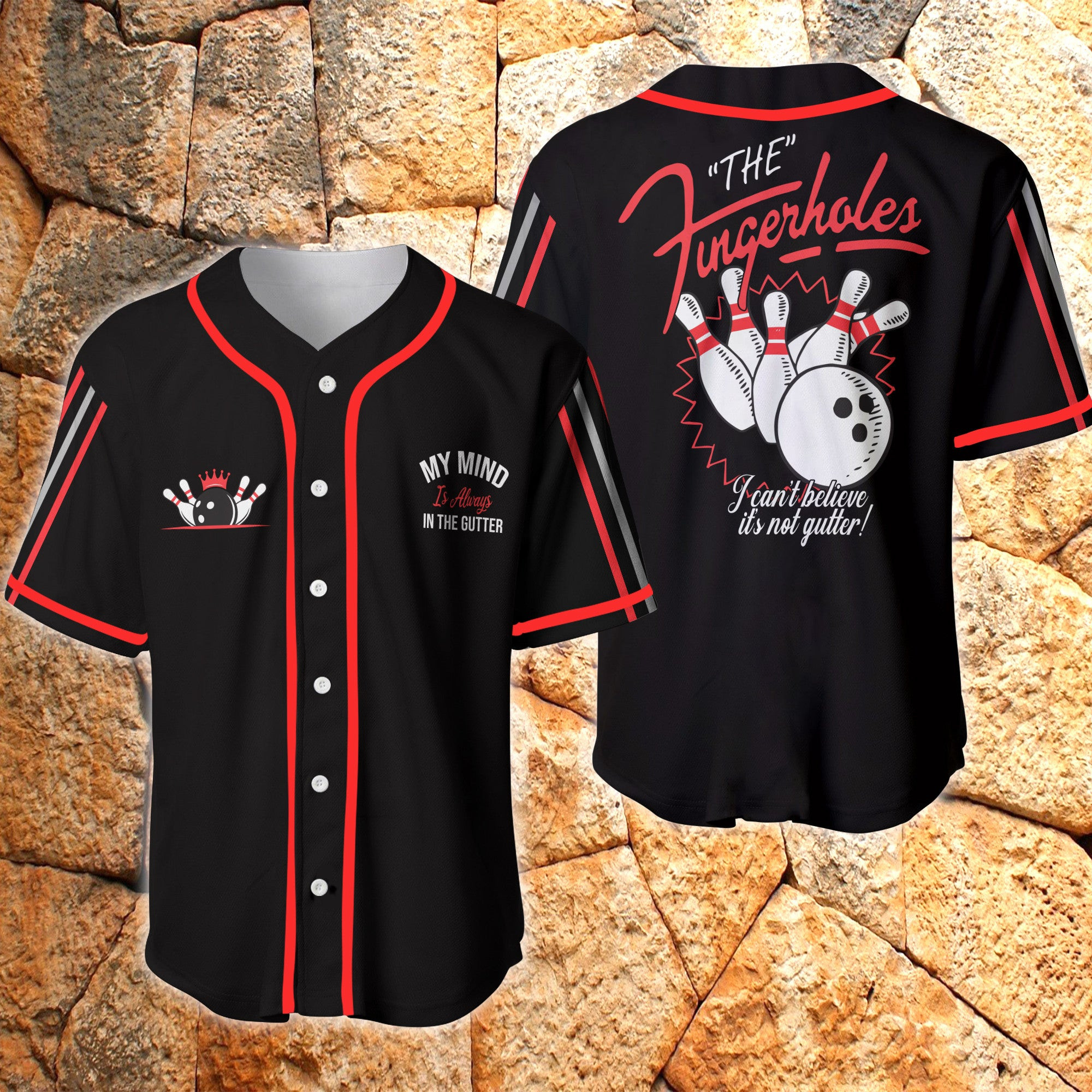 My Mind In The Gutter Bowling Personalized Baseball Jersey