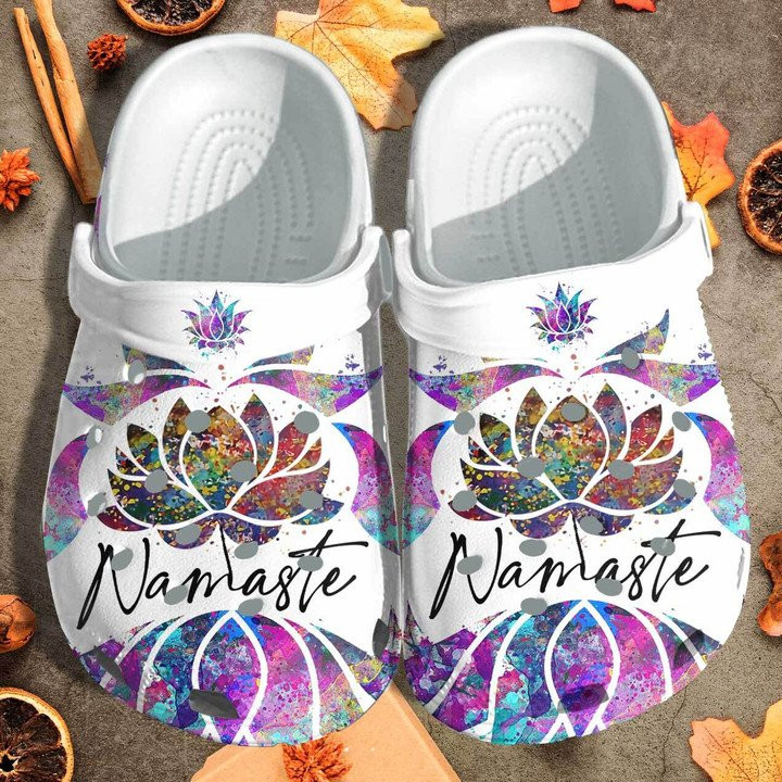 Namaste Lotus Yoga Shoes Clogs Love Light and Peace Crocs