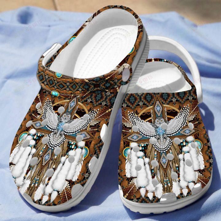 Native American Owl Crocs Classic Clogs Shoes