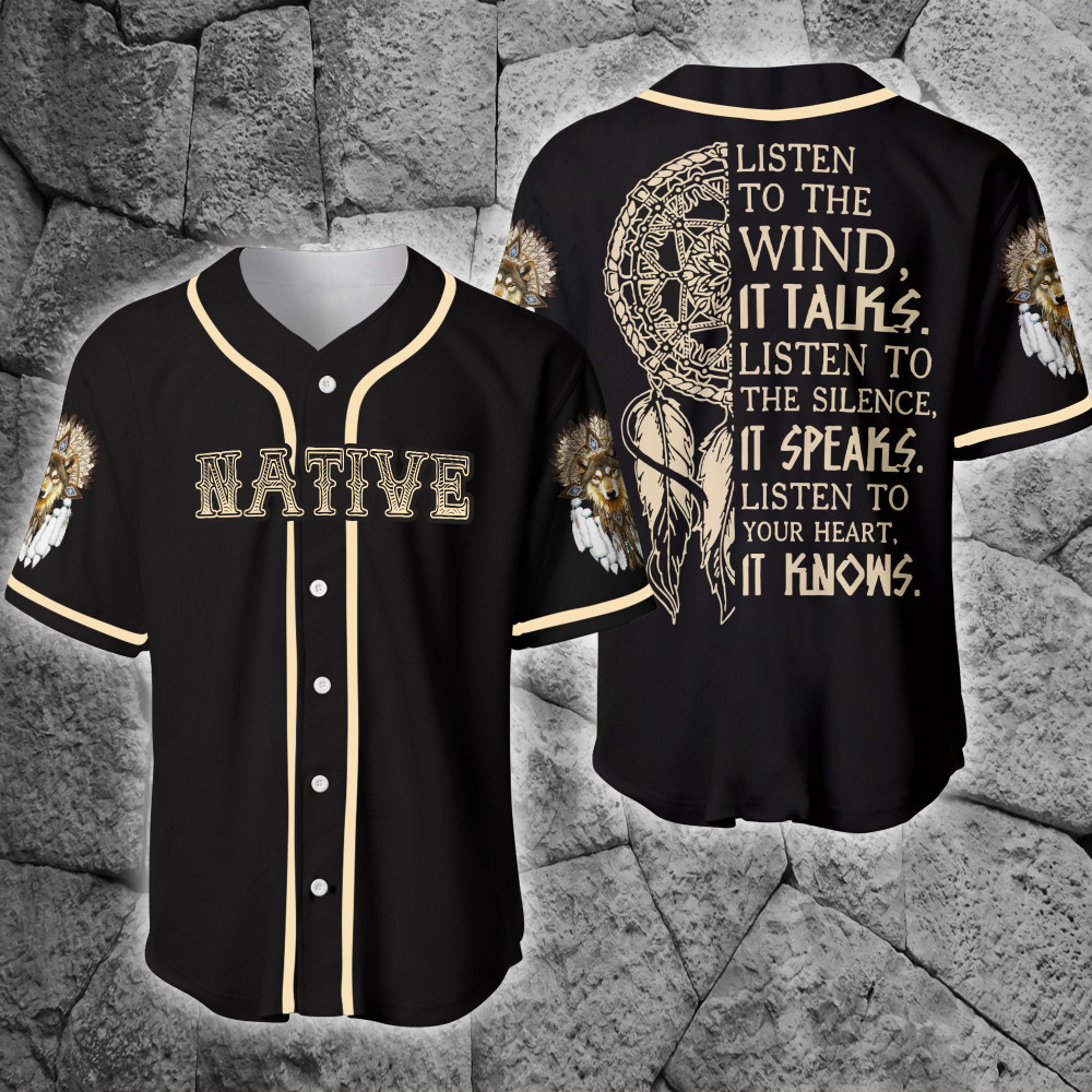 Native American Wolf Dreamcatcher Baseball Jersey, Unisex Jersey Shirt for Men Women