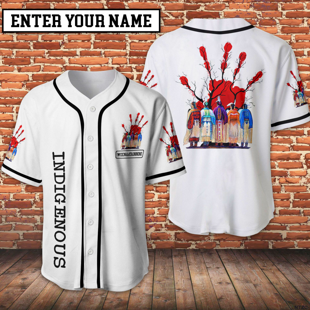 Native Indigenous Custom Name Baseball Jersey