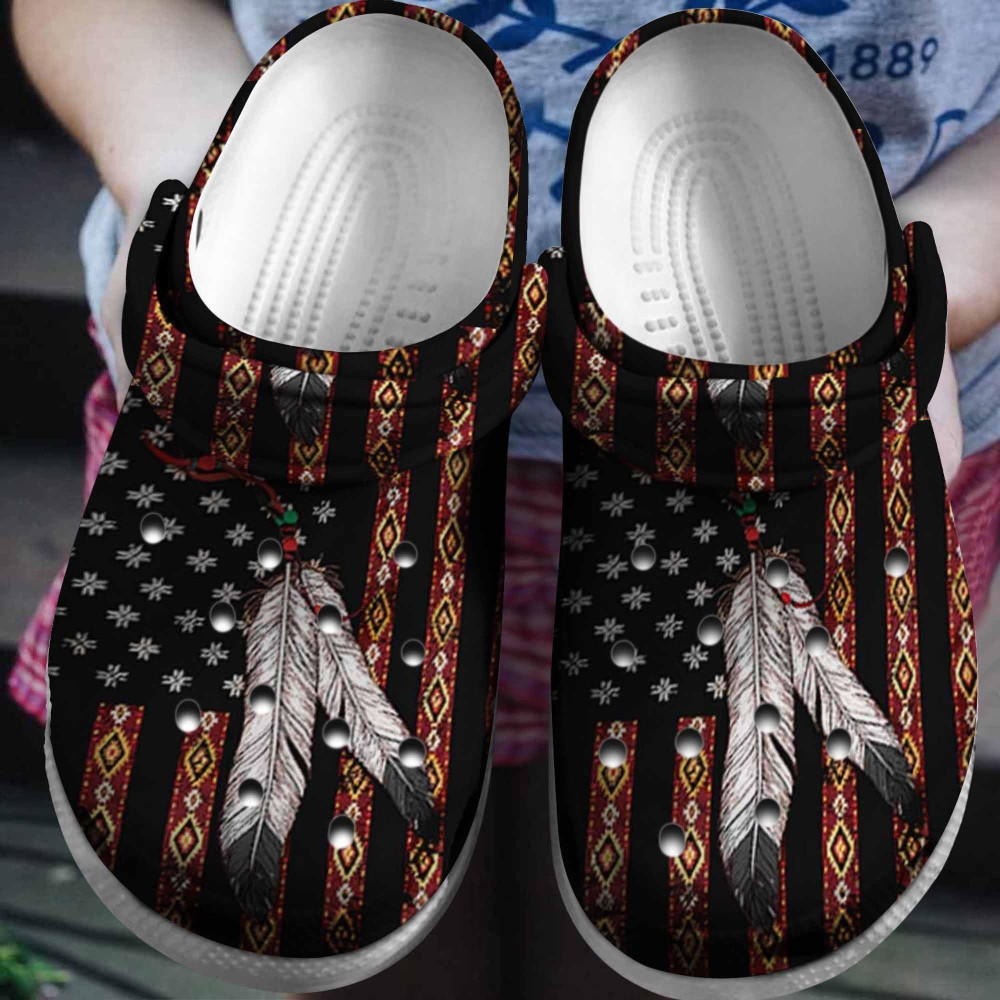 Native Pattern Clog Rubber Crocs Clog Shoes Comfy Footwear
